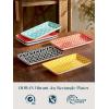 imageDOWAN 8quot Ceramic Salad Plates Set of 6 Colorful Design for Salads Appetizers ampamp Desserts Dishwasher Microwave ampamp Oven Safe  Ideal for Parties and Perfect for Wedding ampamp Mothers Day GiftsVibrant Color