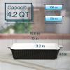 imageDOWAN 8x8 Baking dish Square Baking Pan Ceramic Casserole Dishes for Oven Cake Pan with Handle for Brownie Lasagna Casserole 2 Quart Home Gift Airy BlueBlack
