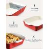imageDOWAN 8x8 Baking dish Square Baking Pan Ceramic Casserole Dishes for Oven Cake Pan with Handle for Brownie Lasagna Casserole 2 Quart Home Gift Airy BlueRed