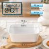 imageDOWAN 8x8 Baking dish Square Baking Pan Ceramic Casserole Dishes for Oven Cake Pan with Handle for Brownie Lasagna Casserole 2 Quart Home Gift Airy BlueWhite