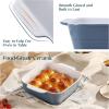 imageDOWAN 8x8 Baking dish Square Baking Pan Ceramic Casserole Dishes for Oven Cake Pan with Handle for Brownie Lasagna Casserole 2 Quart Home Gift Airy BlueAiry Blue