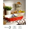 imageDOWAN 8x8 Baking dish Square Baking Pan Ceramic Casserole Dishes for Oven Cake Pan with Handle for Brownie Lasagna Casserole 2 Quart Home Gift Airy BlueRed