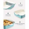 imageDOWAN 8x8 Baking dish Square Baking Pan Ceramic Casserole Dishes for Oven Cake Pan with Handle for Brownie Lasagna Casserole 2 Quart Home Gift Airy BlueBlue