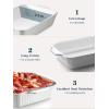 imageDOWAN 8x8 Baking dish Square Baking Pan Ceramic Casserole Dishes for Oven Cake Pan with Handle for Brownie Lasagna Casserole 2 Quart Home Gift Airy BlueWhite