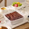 imageDOWAN 8x8 Baking dish Square Baking Pan Ceramic Casserole Dishes for Oven Cake Pan with Handle for Brownie Lasagna Casserole 2 Quart Home Gift Airy BlueWhite