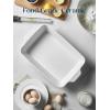 imageDOWAN 8x8 Baking dish Square Baking Pan Ceramic Casserole Dishes for Oven Cake Pan with Handle for Brownie Lasagna Casserole 2 Quart Home Gift Airy BlueWhite