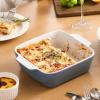 imageDOWAN 8x8 Baking dish Square Baking Pan Ceramic Casserole Dishes for Oven Cake Pan with Handle for Brownie Lasagna Casserole 2 Quart Home Gift Airy BlueAiry Blue