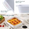 imageDOWAN 8x8 Baking dish Square Baking Pan Ceramic Casserole Dishes for Oven Cake Pan with Handle for Brownie Lasagna Casserole 2 Quart Home Gift Airy BlueWhite