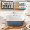imageDOWAN 8x8 Baking dish Square Baking Pan Ceramic Casserole Dishes for Oven Cake Pan with Handle for Brownie Lasagna Casserole 2 Quart Home Gift Airy BlueAiry Blue