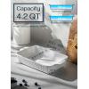 imageDOWAN 8x8 Baking dish Square Baking Pan Ceramic Casserole Dishes for Oven Cake Pan with Handle for Brownie Lasagna Casserole 2 Quart Home Gift Airy BlueWhite