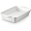 imageDOWAN 8x8 Baking dish Square Baking Pan Ceramic Casserole Dishes for Oven Cake Pan with Handle for Brownie Lasagna Casserole 2 Quart Home Gift Airy BlueWhite