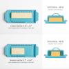 imageDOWAN Butter Dish with Lid and Knife Butter Dish with Cutting Measurements and Humanized Knife Handle for East West Coast Butter Ceramic Butter Dish with Lid for Countertop Wedding Gifts TurquoiseBlue