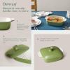 imageDOWAN Casseroles dish with lids Ceramic Baking Dish With Lid Casserole Dishes for oven 16 Quarts Bakeware With Handle Oven Safe for Cooking Dinner Home Gift 8 x 8 Inches Green