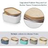 imageDOWAN Ceramic Butter Dish Extra Large Butter Keeper for Countertop or Fridge Airtight Butter Container with Wooden Lid Farmhouse Kitchen Decor and Accessories Freezer Safe WhiteWhite