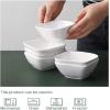 imageDOWAN Creme Brulee Ramekins 6 oz Oven Safe Small Ceramic Square Ramekin Custard Cups Souffle Baking Dish Dipping Bowls Soy Sauce Dish Appetizer Plates Set of 6 White8 oz