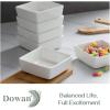 imageDOWAN Creme Brulee Ramekins 6 oz Oven Safe Small Ceramic Square Ramekin Custard Cups Souffle Baking Dish Dipping Bowls Soy Sauce Dish Appetizer Plates Set of 6 White6 oz