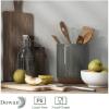 imageDOWAN Kitchen Utensil Holder 72 Large Utensil Crock Cooking Utensil Holder for Countertop TableProtection Cork Mat Heavy Stable Ceramic No Wobbling Easy to Clean Grey