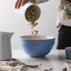 imageDOWAN Mixing bowls 425205 Qt Ceramic Mixing Bowls for Kitchen Large Salad Serving Bowls Nesting Mixing Bowls Set Microwave Safe BlueBlue