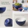 imageDOWAN Mixing bowls 425205 Qt Ceramic Mixing Bowls for Kitchen Large Salad Serving Bowls Nesting Mixing Bowls Set Microwave Safe BlueBlue