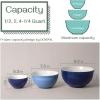 imageDOWAN Mixing bowls 425205 Qt Ceramic Mixing Bowls for Kitchen Large Salad Serving Bowls Nesting Mixing Bowls Set Microwave Safe BlueBlue