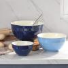 imageDOWAN Mixing bowls 425205 Qt Ceramic Mixing Bowls for Kitchen Large Salad Serving Bowls Nesting Mixing Bowls Set Microwave Safe BlueBlue