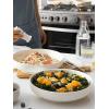 imageDOWAN Pasta Bowls 65 oz Large Salad Bowls Set of 2 10 Serving Bowls for Wedding Ceramic Shallow Bowl Plates Serving Dishes for Entertaining Microwave Dishwasher SafeWhite