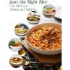 imageDOWAN Pasta Bowls 65 oz Large Salad Bowls Set of 2 10 Serving Bowls for Wedding Ceramic Shallow Bowl Plates Serving Dishes for Entertaining Microwave Dishwasher SafeWhite