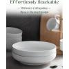 imageDOWAN Pasta Bowls 65 oz Large Salad Bowls Set of 2 10 Serving Bowls for Wedding Ceramic Shallow Bowl Plates Serving Dishes for Entertaining Microwave Dishwasher SafeWhite