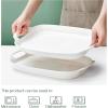 imageDOWAN Serving Tray with Handles 154quot Large Platters for Wedding Decor Porcelain Serving Dish for Entertaining White Plates for Salad Meat Fruit Dessert Set of 2