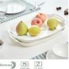 imageDOWAN Serving Tray with Handles 154quot Large Platters for Wedding Decor Porcelain Serving Dish for Entertaining White Plates for Salad Meat Fruit Dessert Set of 2
