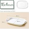 imageDOWAN Serving Tray with Handles 154quot Large Platters for Wedding Decor Porcelain Serving Dish for Entertaining White Plates for Salad Meat Fruit Dessert Set of 2