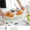imageDOWAN Serving Tray with Handles 154quot Large Platters for Wedding Decor Porcelain Serving Dish for Entertaining White Plates for Salad Meat Fruit Dessert Set of 2