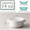 imageDOWAN Soup Bowls with Handles 24 ounces Ceramic Cereal Bowl Set for kitchen White French Onion Soup Crocks Microwave Oven Safe Stackable Soup Mug for Soup Cereal Stew Chilli Set of 4