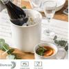 imageDOWAN White Utensil Holder 71quot Kitchen Utensil Holder Utensil Holder for Countertop Home Decor TableProtection Cork Mat Ceramic Container for Utensil Sets Utensil Crock Plant Pots