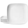 imageDOWAN 106quot Square Dinner Plates Set of 6  White Ceramic Plates for Dinner Salad Appetizer ampamp Dessert Microwave Oven Dishwasher Safe  Perfect for Party Wedding Birthday Mothers Day Gifts