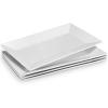 imageDOWAN 14quot Serving Trays Serving Platters Ceramic Serving Platters and Trays Rectangle Plates Set of 3 for Weddings Parties Oven Microwave Dishwasher Heat Resistant Easy to Clean White4 PCS