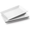 imageDOWAN 14quot Serving Trays Serving Platters Ceramic Serving Platters and Trays Rectangle Plates Set of 3 for Weddings Parties Oven Microwave Dishwasher Heat Resistant Easy to Clean White3 PCS