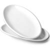 imageDOWAN 14quot White Serving Platters for Entertaining Oval Serving Plates Party Serving Trays and Platters Oven Safe Porcelain Dinner Serving Tray Serving Dishes for Meat Set of 216 in x 87 in
