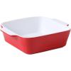 imageDOWAN 8x8 Baking dish Square Baking Pan Ceramic Casserole Dishes for Oven Cake Pan with Handle for Brownie Lasagna Casserole 2 Quart Home Gift Airy BlueRed