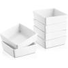 imageDOWAN Creme Brulee Ramekins 6 oz Oven Safe Small Ceramic Square Ramekin Custard Cups Souffle Baking Dish Dipping Bowls Soy Sauce Dish Appetizer Plates Set of 6 White6 oz