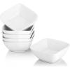 imageDOWAN Creme Brulee Ramekins 6 oz Oven Safe Small Ceramic Square Ramekin Custard Cups Souffle Baking Dish Dipping Bowls Soy Sauce Dish Appetizer Plates Set of 6 White8 oz