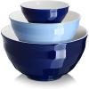 imageDOWAN Mixing bowls 425205 Qt Ceramic Mixing Bowls for Kitchen Large Salad Serving Bowls Nesting Mixing Bowls Set Microwave Safe BlueBlue