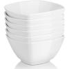 imageDOWAN Porcelain Soup Bowls Set of 6 27 OZ Ceramic Square Cereal Bowls White Bowl for Ice Cream and Dessert Snack Wedding Party Gift Microwave Safe BowlWhite