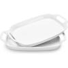 imageDOWAN Serving Tray with Handles 154quot Large Platters for Wedding Decor Porcelain Serving Dish for Entertaining White Plates for Salad Meat Fruit Dessert Set of 2