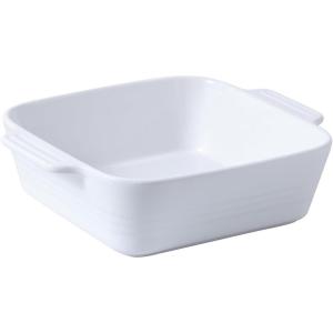 imageDOWAN 8x8 Baking dish Square Baking Pan Ceramic Casserole Dishes for Oven Cake Pan with Handle for Brownie Lasagna Casserole 2 Quart Home Gift Airy BlueWhite