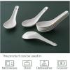 imageDOWAN Soup Spoons Set of 6 Ceramic Chinese Soup Spoon Asian Soup Spoons White Japanese Spoon Large for Ramen Pho Wonton Dumpling Miso Deep Oval Hook DesignWhite