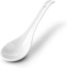 imageDOWAN Soup Spoons Set of 6 Ceramic Chinese Soup Spoon Asian Soup Spoons White Japanese Spoon Large for Ramen Pho Wonton Dumpling Miso Deep Oval Hook DesignWhite