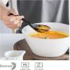 imageDOWAN Soup Spoons Set of 6 Ceramic Chinese Soup Spoon Asian Soup Spoons White Japanese Spoon Large for Ramen Pho Wonton Dumpling Miso Deep Oval Hook DesignBlack