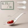 imageDOWAN Soup Spoons Set of 6 Ceramic Chinese Soup Spoon Asian Soup Spoons White Japanese Spoon Large for Ramen Pho Wonton Dumpling Miso Deep Oval Hook DesignWhite