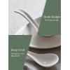 imageDOWAN Soup Spoons Set of 6 Ceramic Chinese Soup Spoon Asian Soup Spoons White Japanese Spoon Large for Ramen Pho Wonton Dumpling Miso Deep Oval Hook DesignWhite
